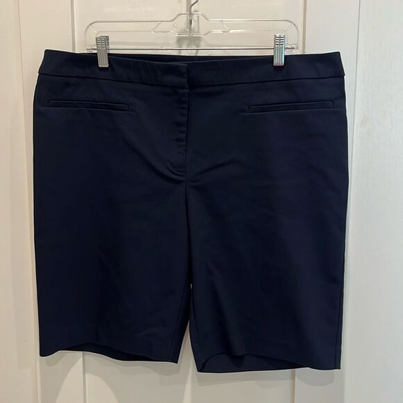 Chico's Dark Blue Bermuda Shorts - Picture 1 of 7